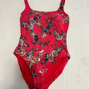 Johnny was swimwear medium pink floral one piece